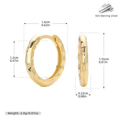 S925 歐美新款耳環時尚ins風不規則皺紋耳飾輕奢小眾飾品