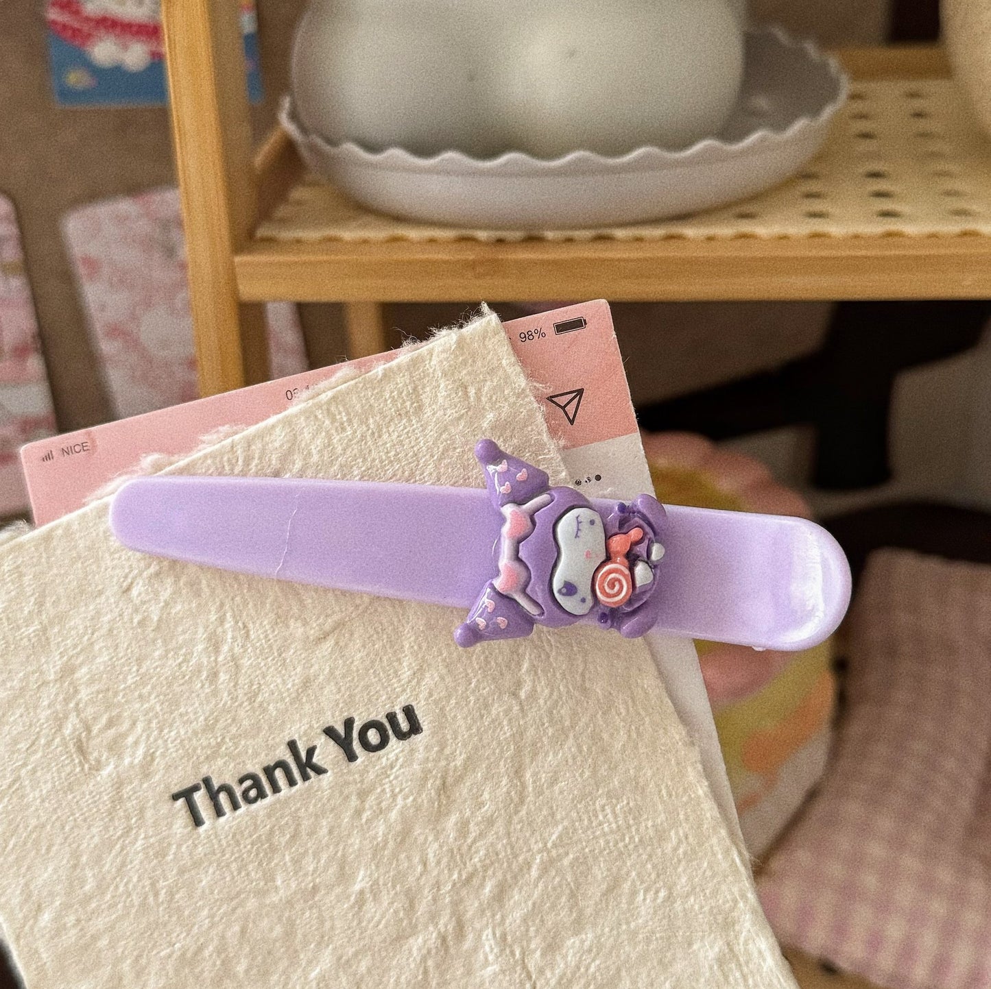 紫色卡通髮夾