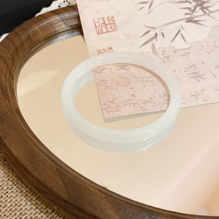 一步一響玉髓暈染圓條手鐲2026新款清冷感手環氣質輕奢高級感手飾