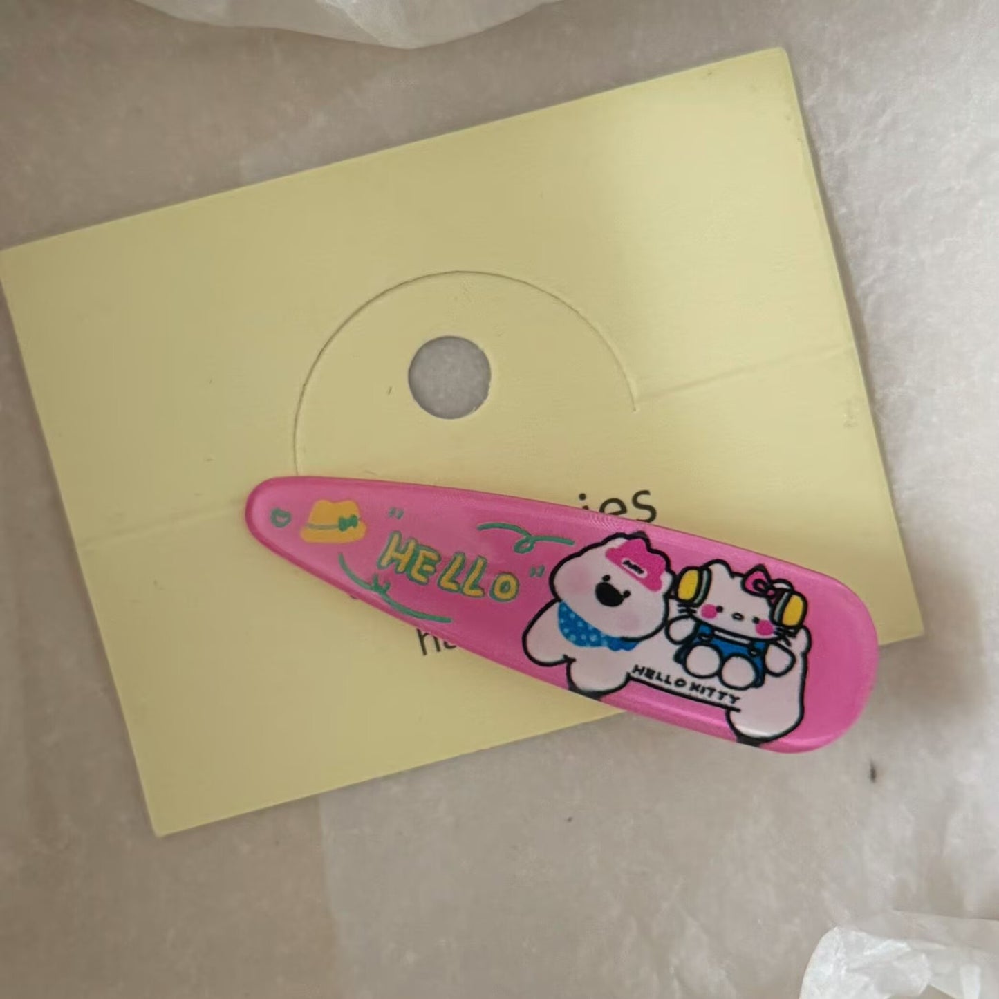 小狗貓咪髮夾－粉色水滴髮夾款細節1｜https://igowo.tw/