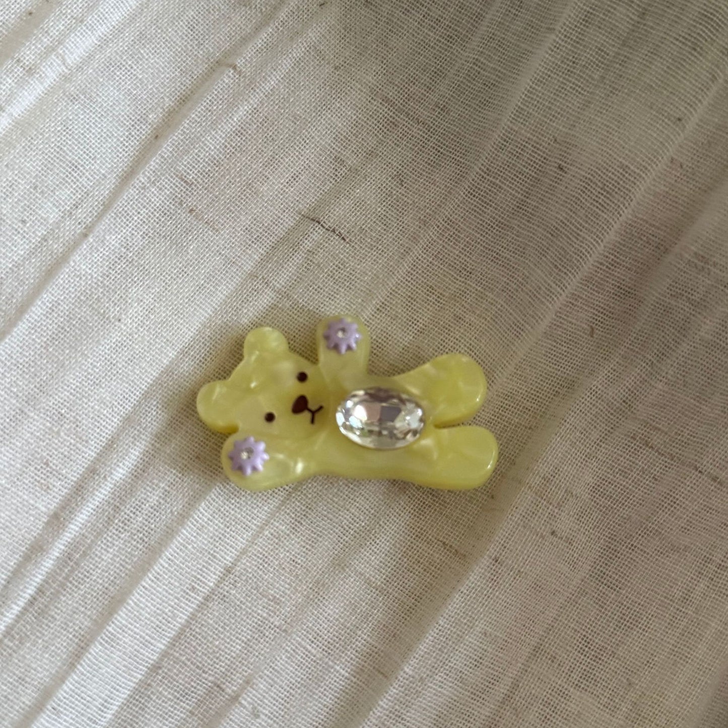醋酸板材鋯石小熊髮夾
