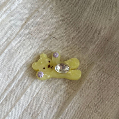 醋酸板材鋯石小熊髮夾