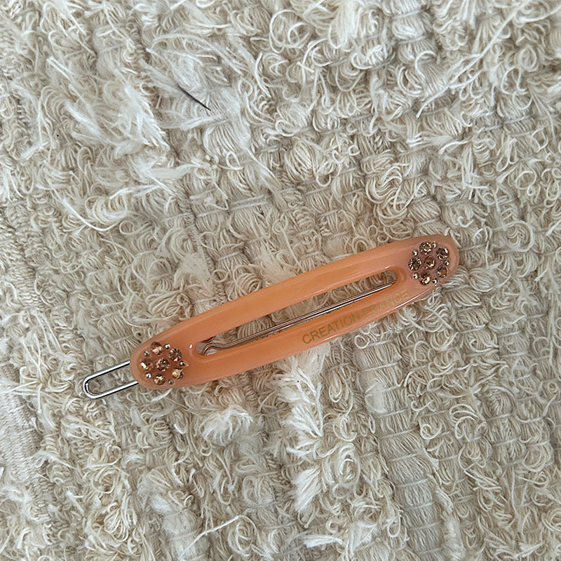花朵橢圓鑲鑽髮夾