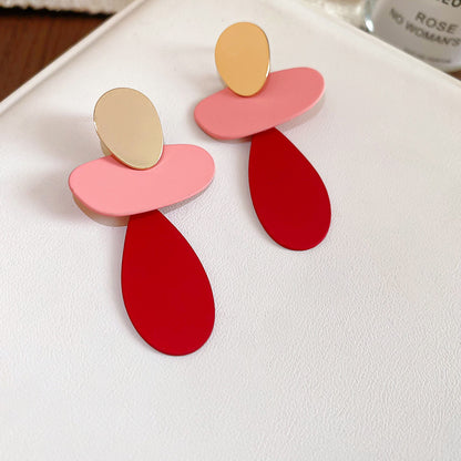 紅色琺瑯花朵流蘇耳環－細節特寫18｜https://igowo.tw/