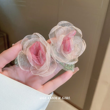 小清新花朵系列耳環森系甜美小眾百搭耳釘時尚輕奢高級感耳飾