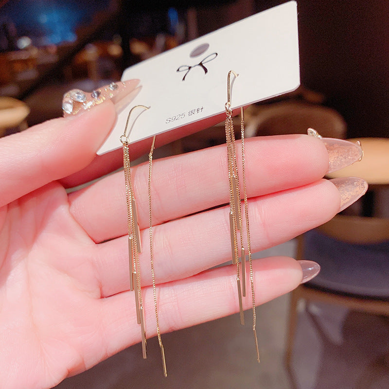 幾何流蘇長版耳環－細節特寫20｜https://igowo.tw/