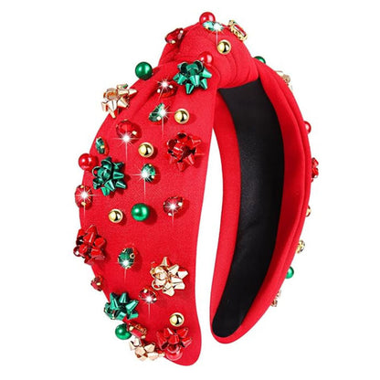 綠色珍珠雪花鑲鑽髮箍－商品主圖｜https://igowo.tw/