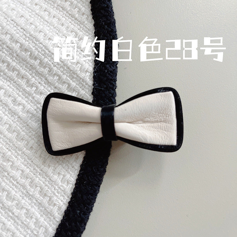珍珠花朵髮夾－黑色方形16號款細節｜https://igowo.tw/