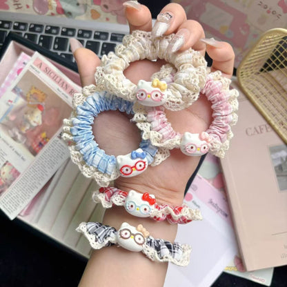 蕾絲貓咪卡通髮圈－商品主圖｜https://igowo.tw/