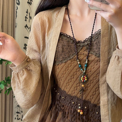 彩色陶瓷海星編織項鍊－87#項鍊-黑色-銀色-金色款細節｜https://igowo.tw/