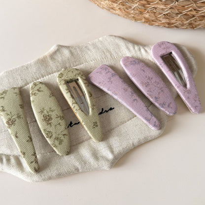 布面碎花幾何復古髮夾－細節特寫2｜https://igowo.tw/