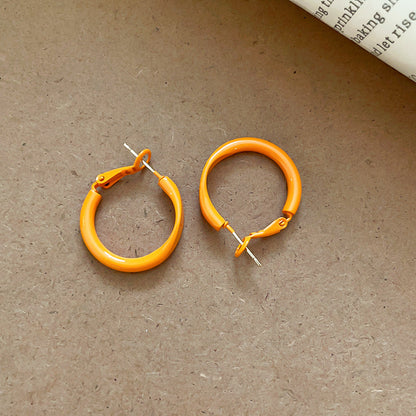 琺瑯銀針圓圈簡約耳環