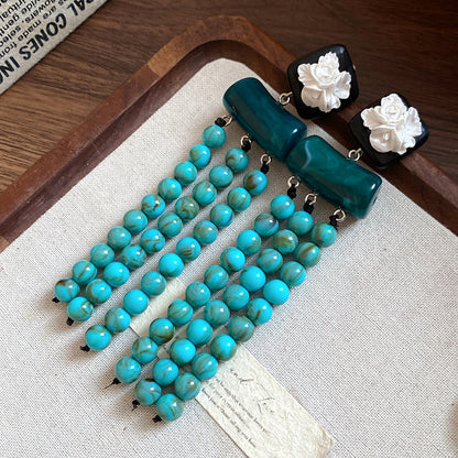 粉色樹脂橢圓垂墜耳釘－細節特寫20｜https://igowo.tw/