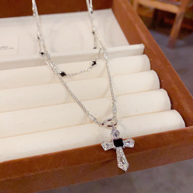 十字雙層復古項鍊－商品主圖｜https://igowo.tw/
