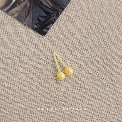 陶瓷圓珠圓形小巧耳釘－陶瓷正品粉色耳釘款細節｜https://igowo.tw/