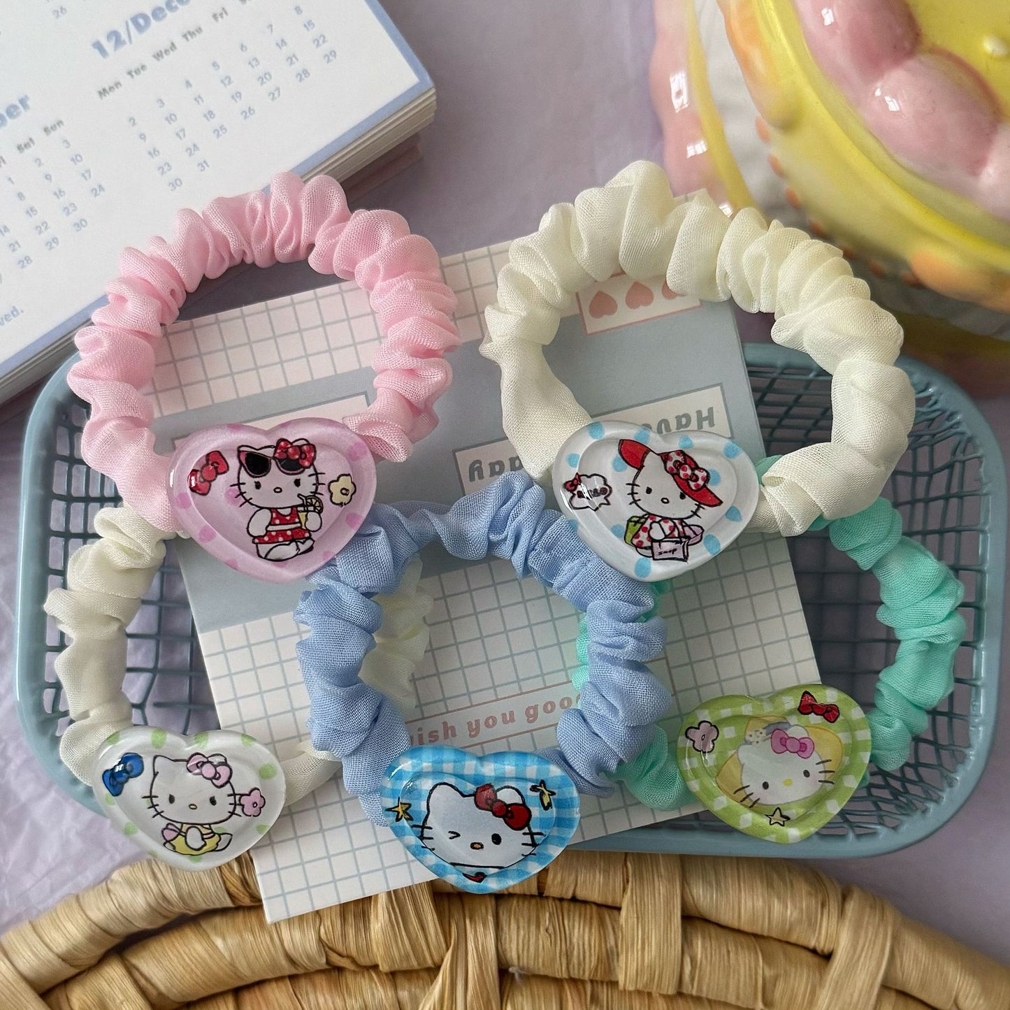 網紗貓咪卡通髮圈－商品主圖｜https://igowo.tw/