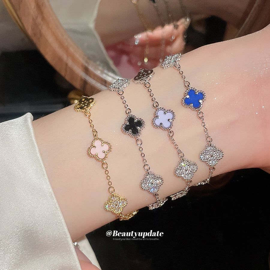 韓系ins風鋯石花朵手鏈2026新款甜美風手串輕奢高級感精致手飾女