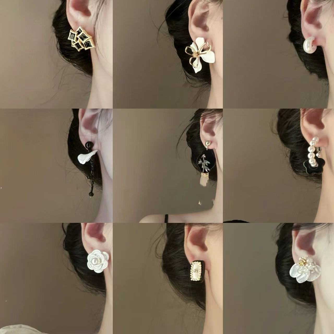 珍珠鋯石蝴蝶結耳釘－3#銀針-金色款實拍｜https://igowo.tw/