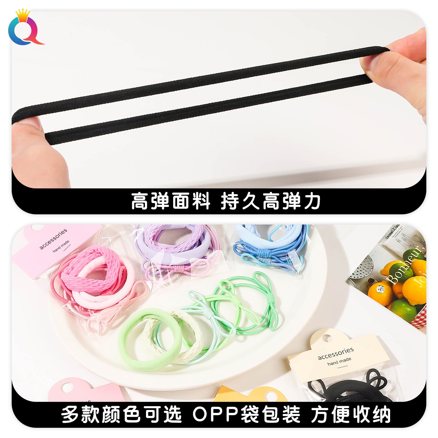 彈力繩蝴蝶結髮圈－第二視角實拍｜https://igowo.tw/