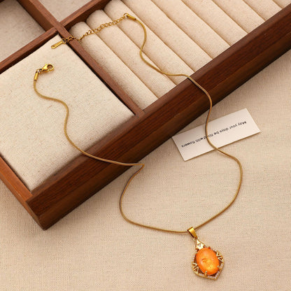 棕色虎眼石復古項鍊－細節特寫22｜https://igowo.tw/