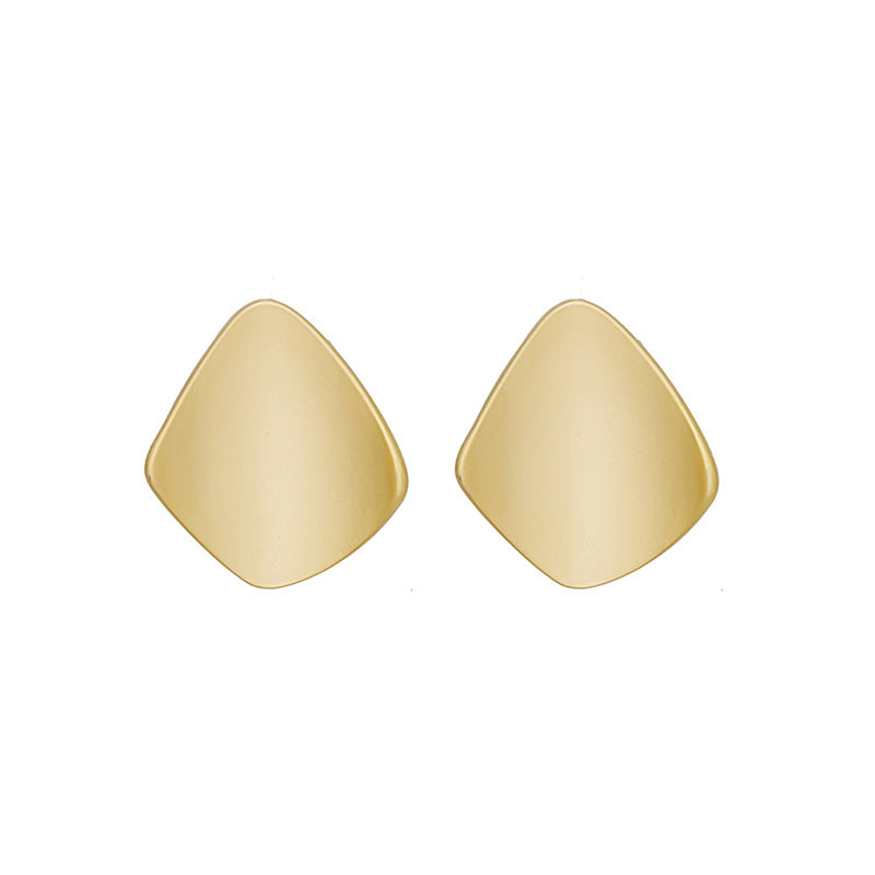金色銀針菱形磨砂耳釘