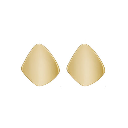 金色銀針菱形磨砂耳釘