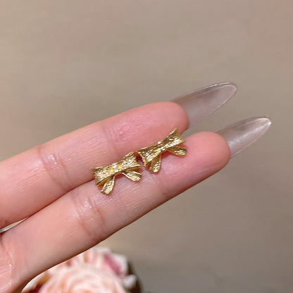 時尚金屬蝴蝶結耳釘