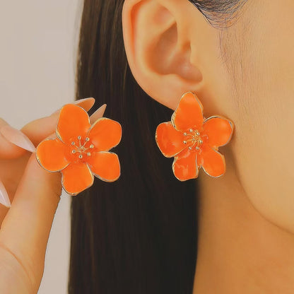 琺瑯花朵耳環－細節特寫23｜https://igowo.tw/