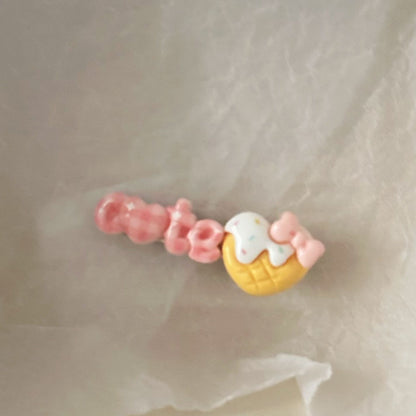 粉色小狗字母髮夾