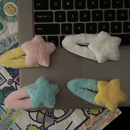繽紛絨面星星髮夾－商品主圖｜https://igowo.tw/
