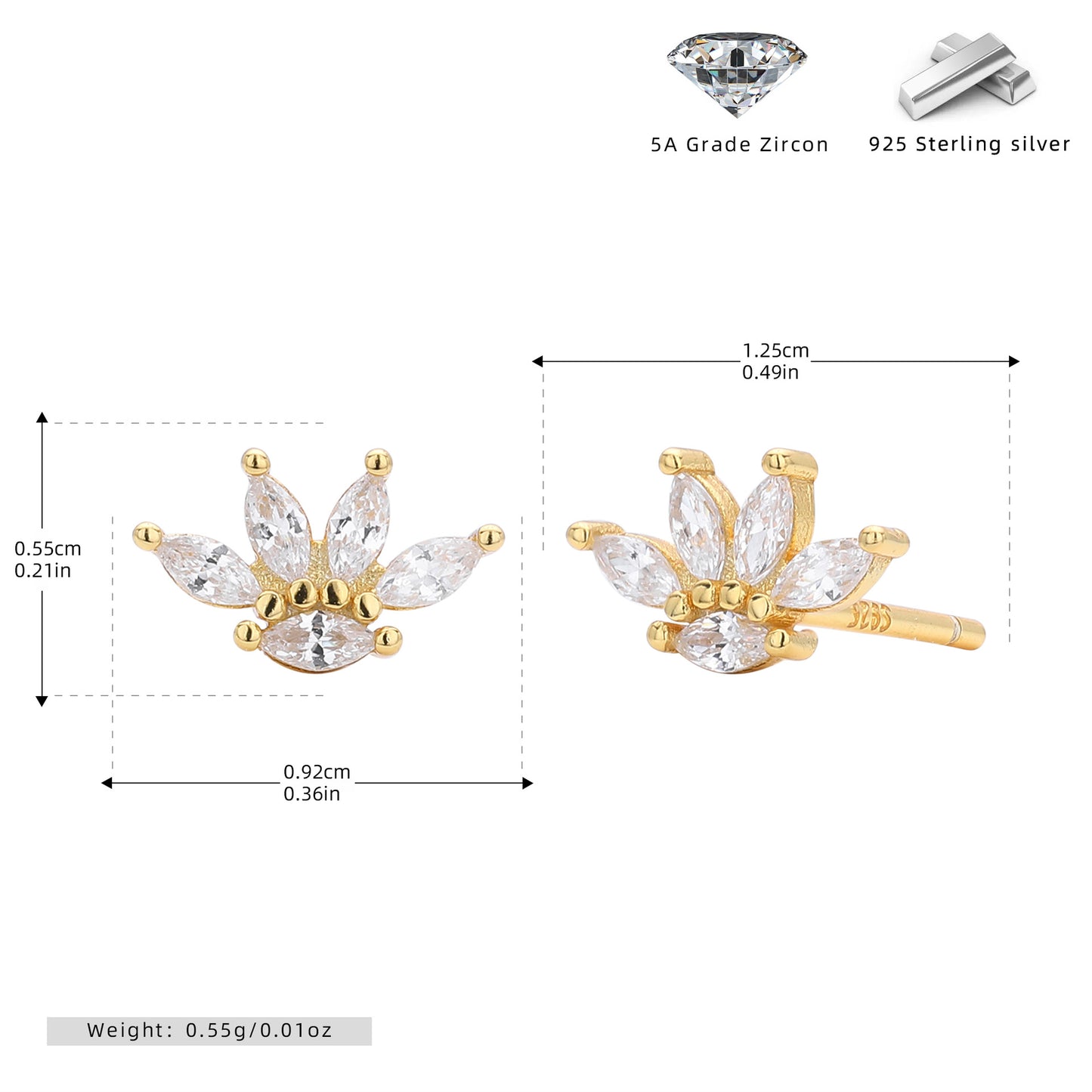 S925 新款耳釘時尚個性鑲鋯皇冠耳飾輕奢百搭小眾設計飾品