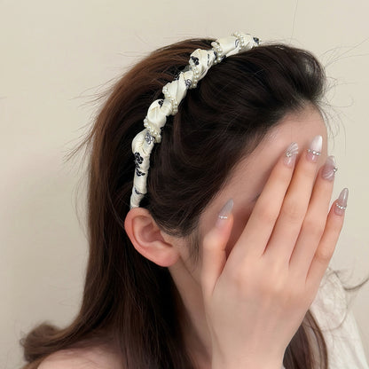 珍珠布面扭紋纏繞髮箍－商品主圖｜https://igowo.tw/
