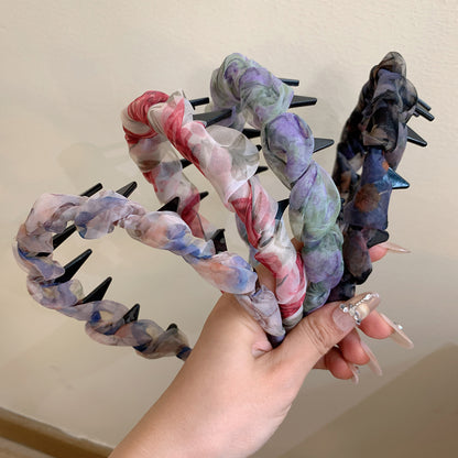 網紗碎花髮箍－商品主圖｜https://igowo.tw/