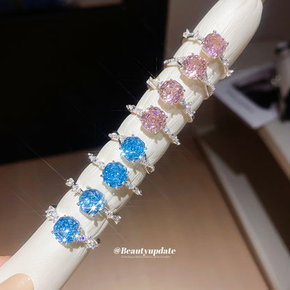 鋯石花朵可調式戒指－商品主圖｜https://igowo.tw/