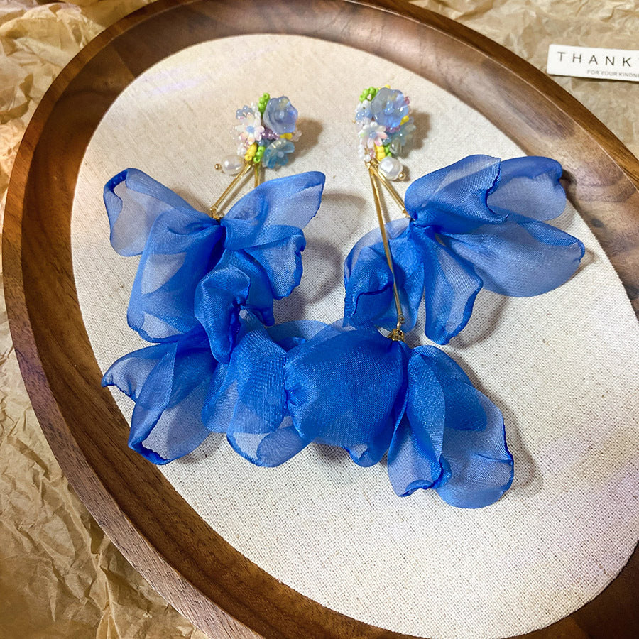 銀針花朵流蘇耳環－細節特寫20｜https://igowo.tw/