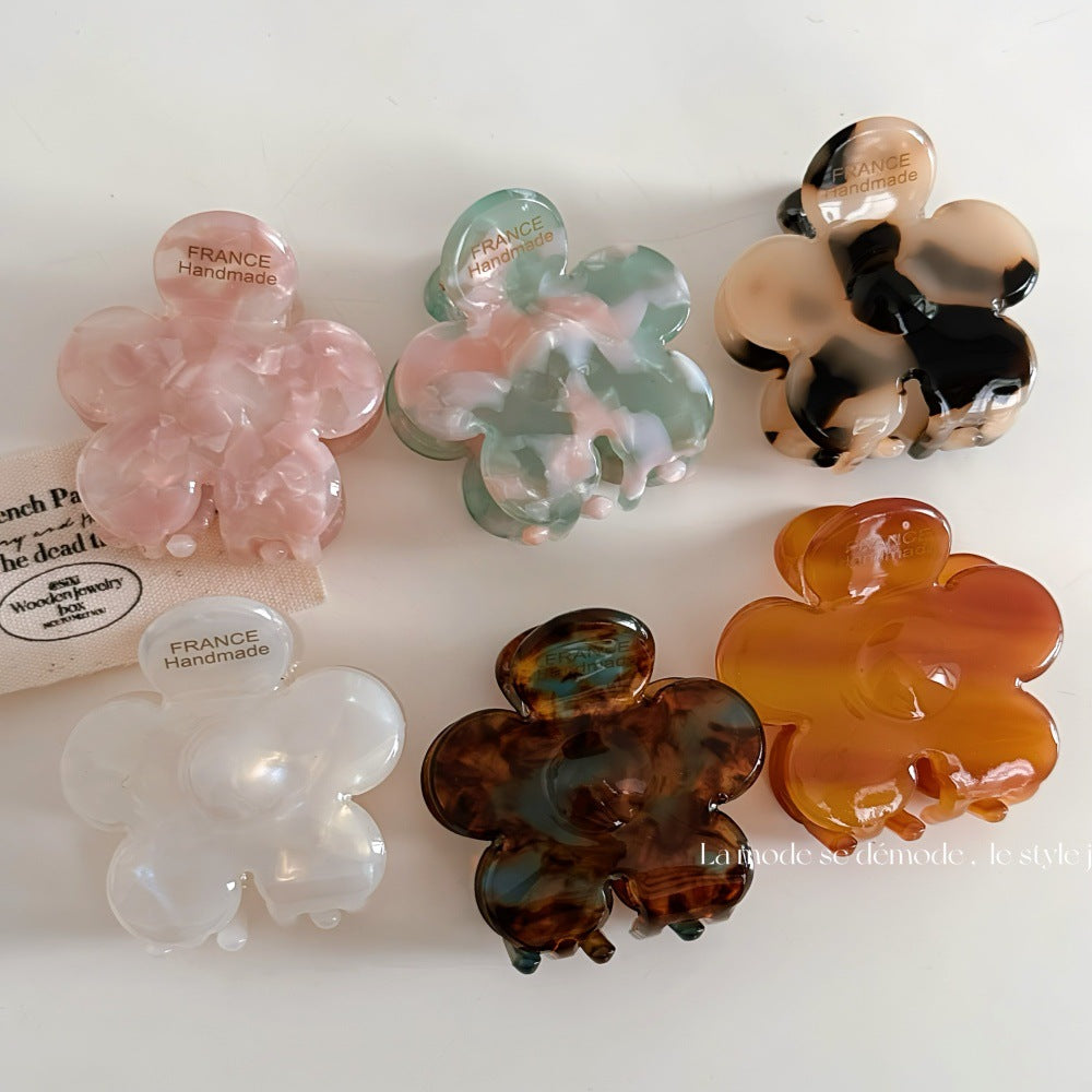 醋酸板材花朵鯊魚夾－商品主圖｜https://igowo.tw/