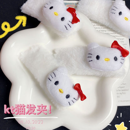 絨面貓咪卡通髮夾－商品主圖｜https://igowo.tw/