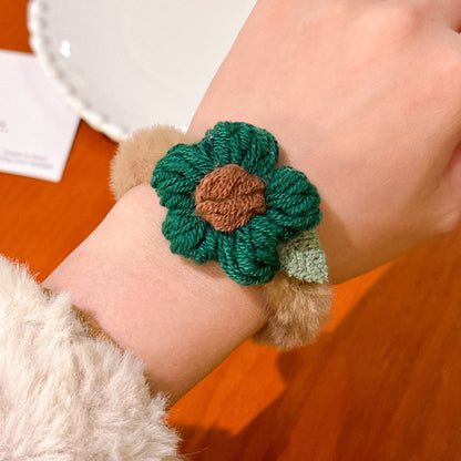 絨面花朵髮圈－細節特寫2｜https://igowo.tw/