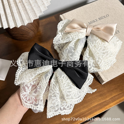 蕾絲蝴蝶結髮夾－商品主圖｜https://igowo.tw/