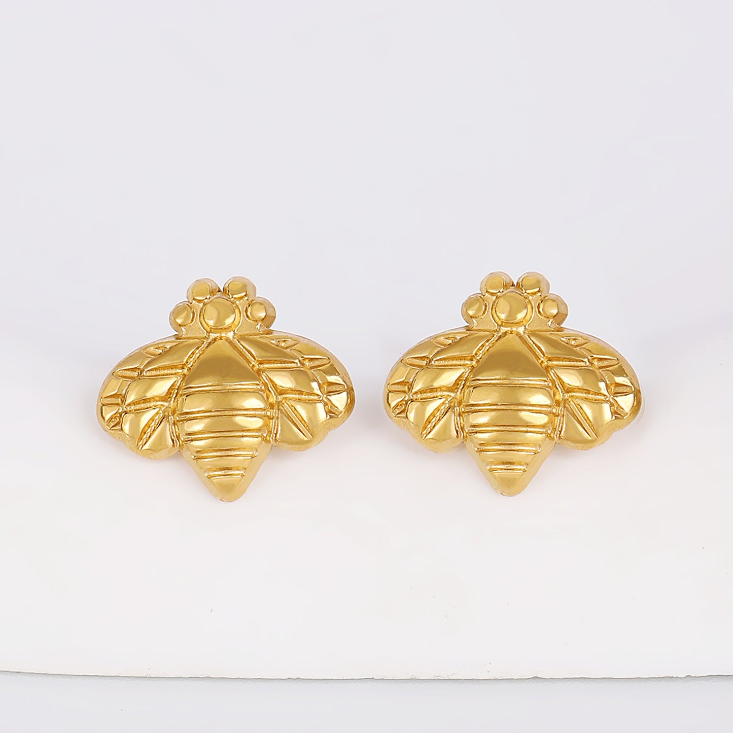 金色不鏽鋼蜜蜂耳釘