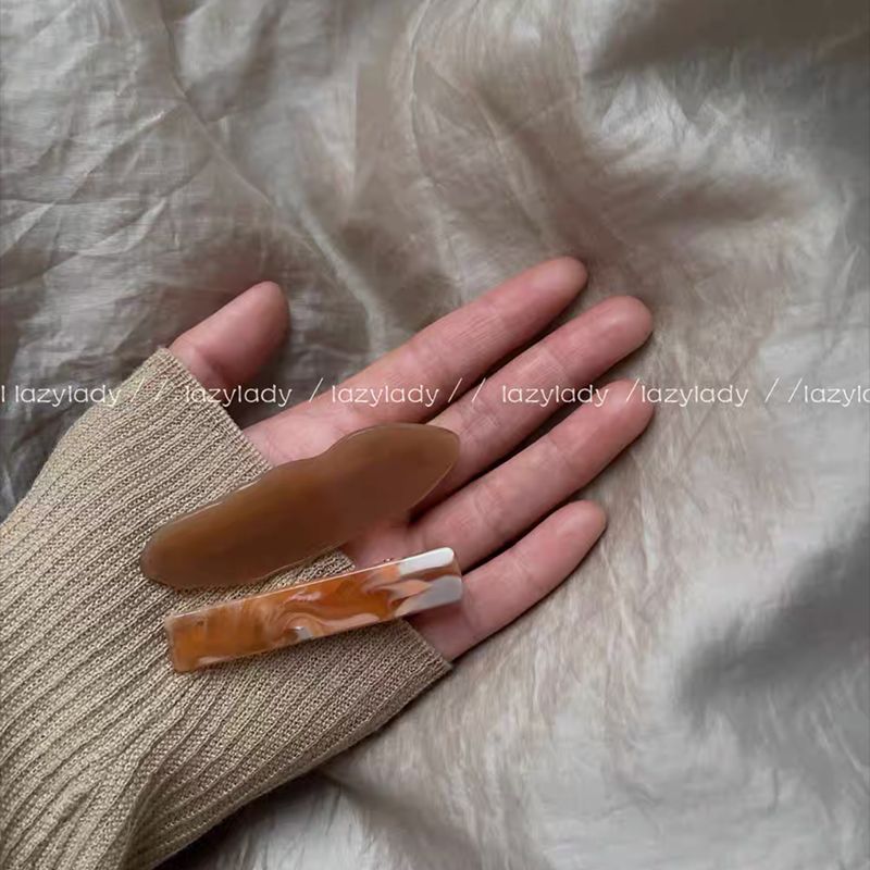 琥珀色大理石紋髮夾