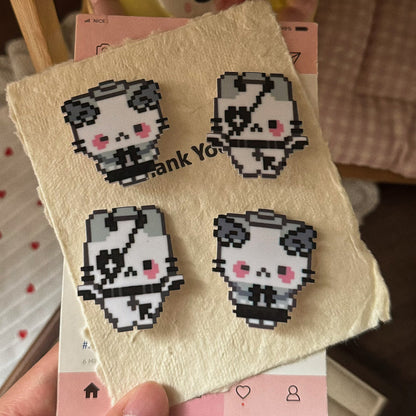 黑色貓咪卡通簡約髮夾－愛心貓咪髮夾款實拍｜https://igowo.tw/