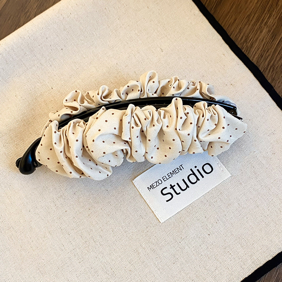 布面波點髮夾