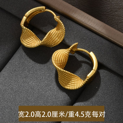 沙金扭紋復古耳釘