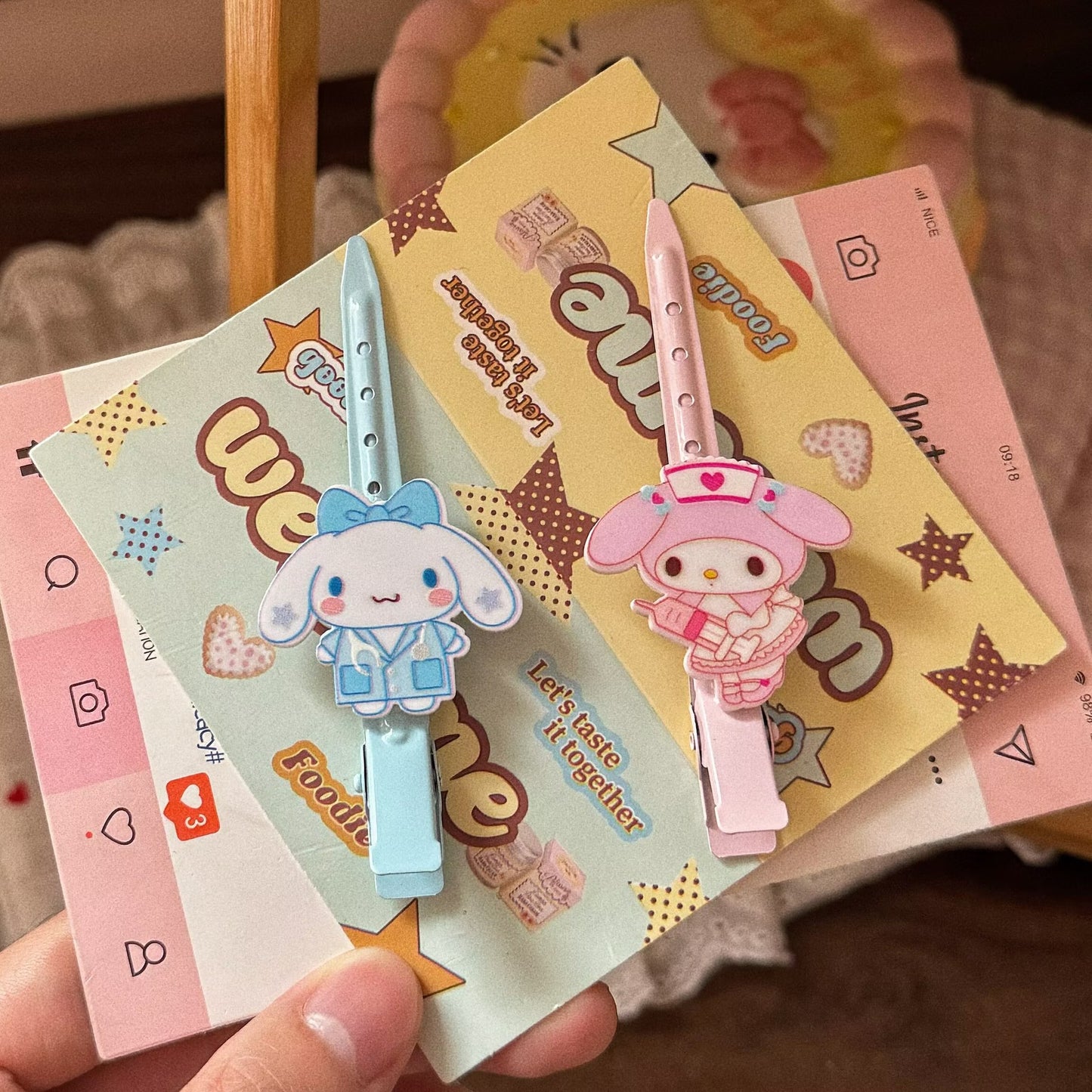 小狗卡通髮夾－粉色小美髮夾款實拍｜https://igowo.tw/