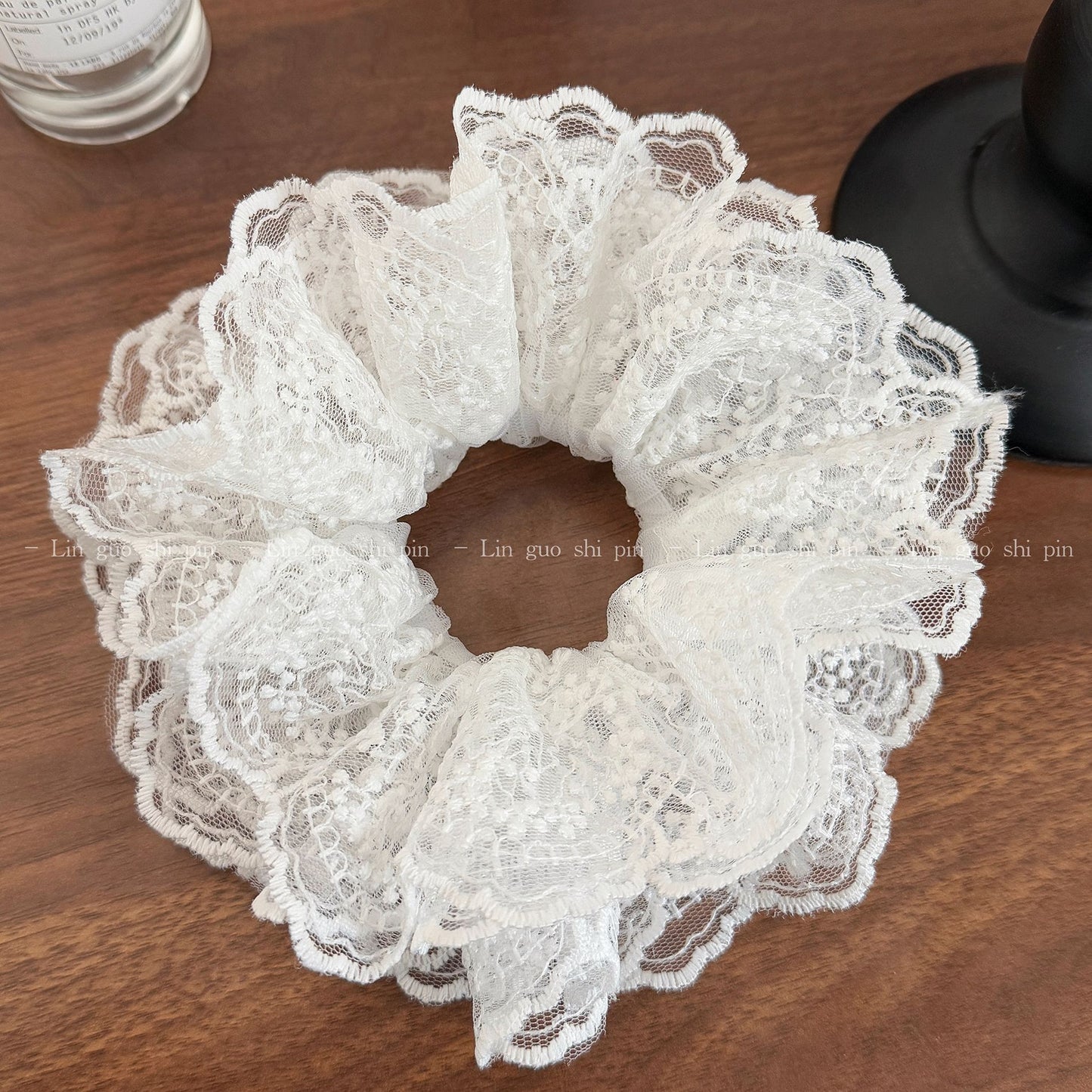 網紗大腸圈刺繡髮圈