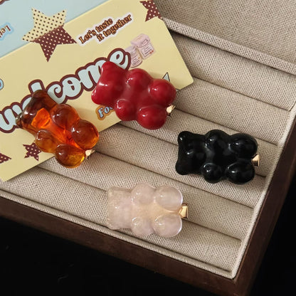 黑色小熊簡約髮夾－商品主圖｜https://igowo.tw/