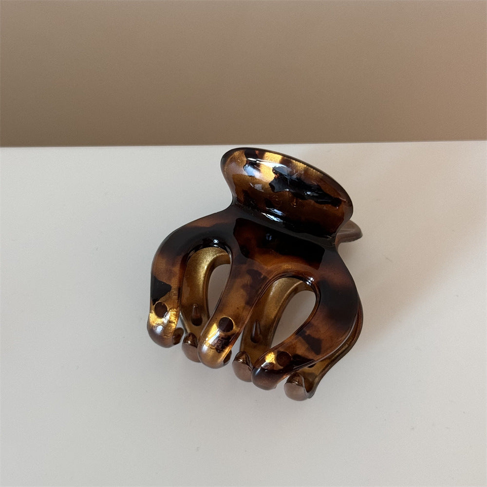 豹紋復古鯊魚夾－細節特寫5｜https://igowo.tw/