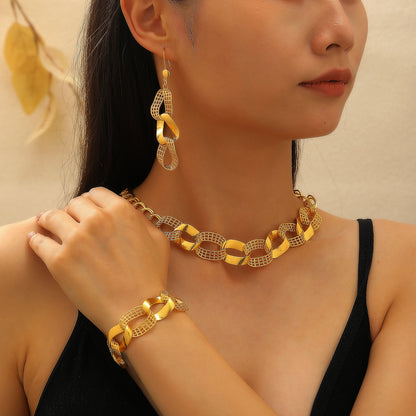 金屬鏈條流蘇項鍊套組－商品主圖｜https://igowo.tw/
