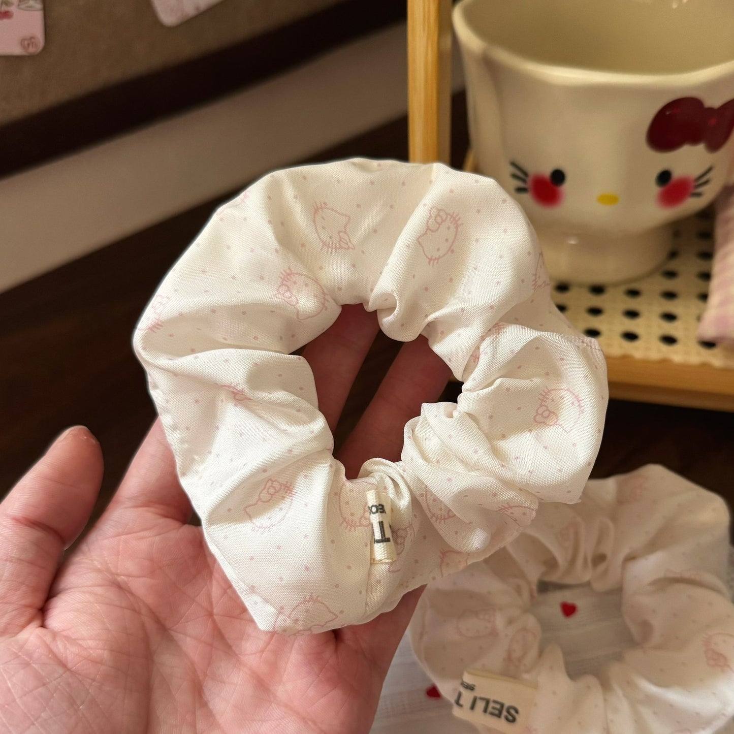 粉色貓咪大腸圈髮圈